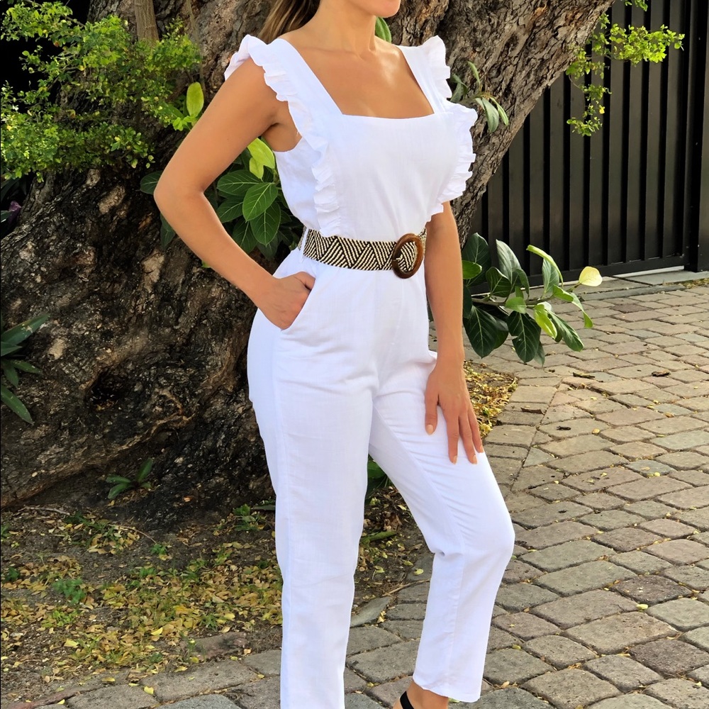 NWT Sleek Ruffle Jumpsuit